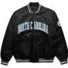 North Carolina Bomber Black Satin Varsity Jacket