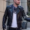 Oliver Queen Arrow Black Motorcycle Jacket