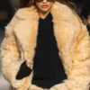 Rita Ora Brown Fur Jacket