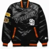 San Diego Padres Black Satin Varsity Jacket