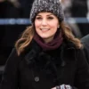 Sweden Kate Middleton Black Fur Trench Coat