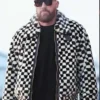 Travis Kelce Checkered Faux Fur Blouson Jacket