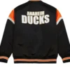 Anaheim Ducks Full-Snap Black Satin Jacket