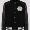 Buy Blast Off Full-Snap Black Varsity Jacket