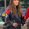 Drew Barrymore Super Bowl LVIII Black Floral Jacket