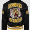 Grambling State University Tiger Black Crop Varsity Jacket