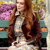Lindsay Lohan Irish Wish Maroon Biker Jacket