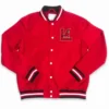 Louisville Cardinals Script Red Satin Varsity Jacket