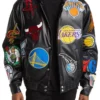 NBA Collage Faux Leather Jacket