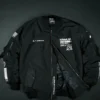 Shop Techwear Black Bomber Jacket