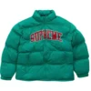 Supreme Mesh Jersey Puffer Green Jacket