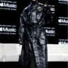 Usher Press Conference Black Leather Coat