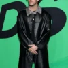 Bad Bunny Spotify Awards Black Leather Long Coat