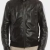 Bunyard Mens Black Leather Jacket