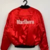 Buy 90s Marlboro Vintage Red Satin Bomber Jacket