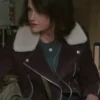 Carla Gugino The Girls On The Bus 2024 Suede Jacket