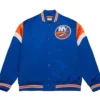 NY Islanders Heavyweight Royal Satin Varsity Jacket