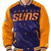 Phoenix Suns Renegade PurpleOrange Varsity Satin Jacket