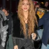 Shakira Spotted Gray Leather Racing Jacket
