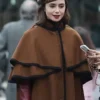 Emily In Paris S04 Emily Cooper Brown Cape Coat For Sale