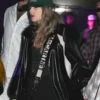 Taylor Swift Coachella at Neon Carnival 2024 Party black leather jacket