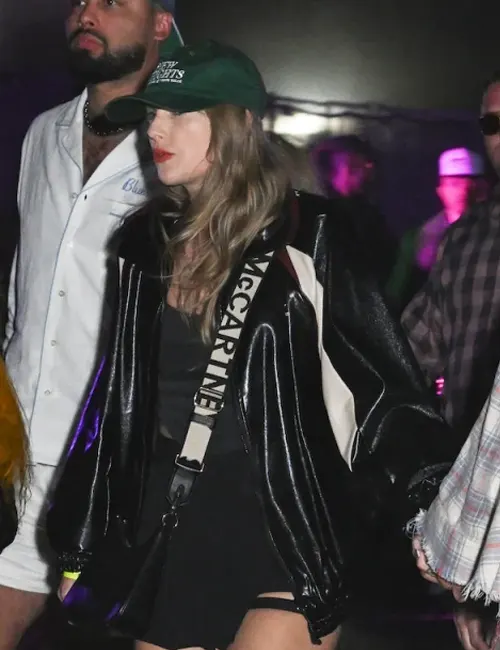 Taylor Swift Coachella 2024 Black Leather Jacket - William Jacket