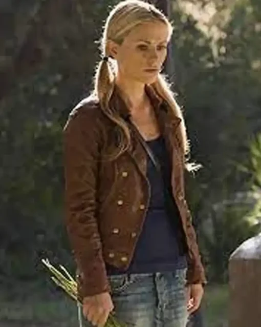Anna Paquin True Blood S06 Brown Leather Jacket - Image 2