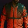 Cyberpunk 2077 Second Conflict Flight Bomber Jacket closeup