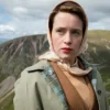 The Crown Claire Foy Brown Jacket closeup