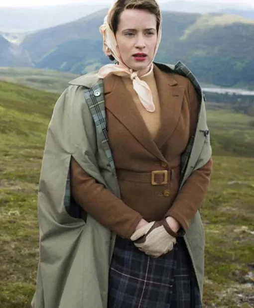 The Crown Claire Foy Brown Jacket front