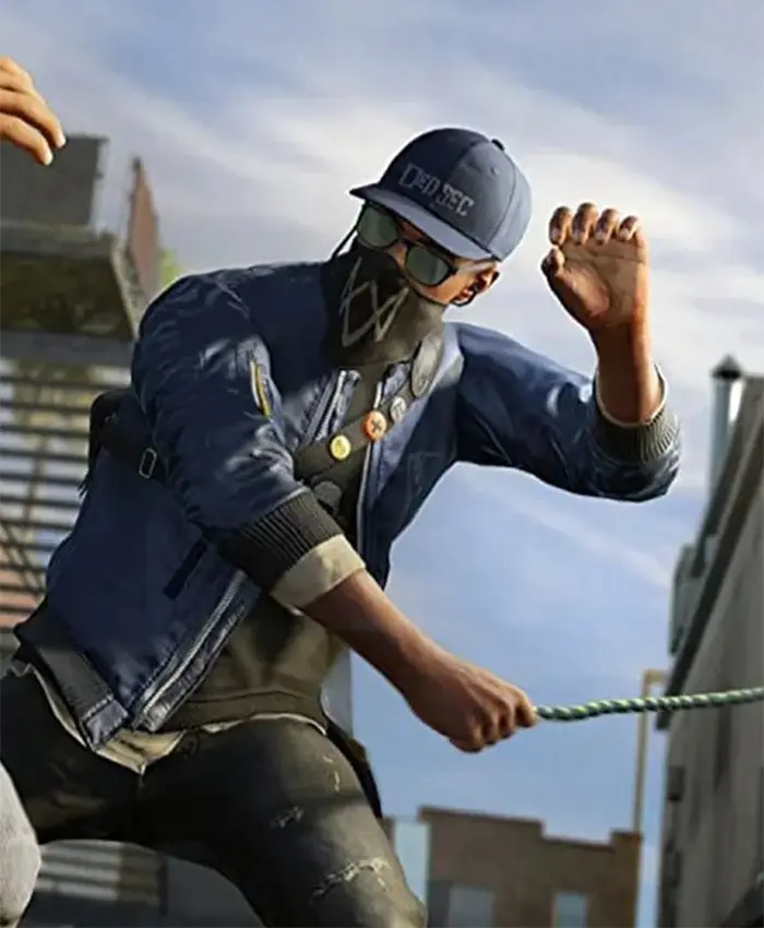ウォッチドッグス2 マーカスボンバージャケット Marcus Holloway Watch Dogs 2 Bomber Blue Jacket | William Jacket
