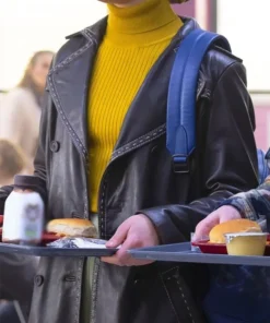 Yasmeen Fletcher Ms. Marvel Black Leather Coat left