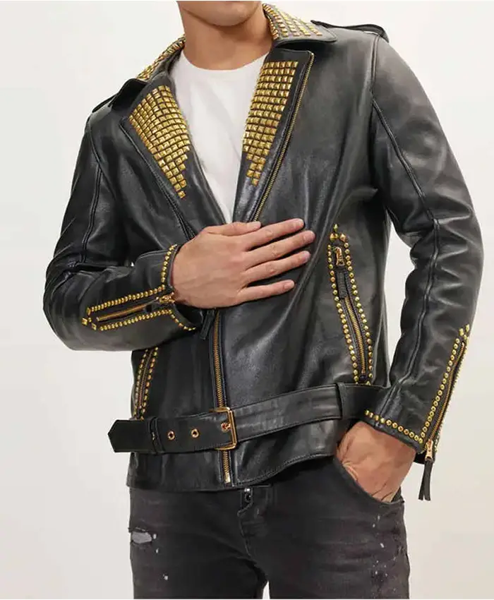 ジャケット・アウター DISEL BLACK GOLD lamb lether jackets DISEL BLACK GOLD lamb lether jackets（Studded leather bomber